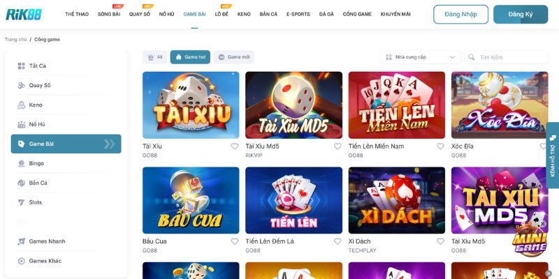 Trải nghiệm game bài đổi thưởng đỉnh cao tại RIK88